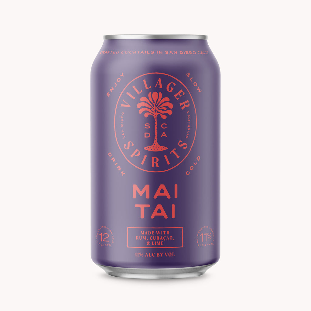 Villager Spirits premium Mai Tai craft cocktail in a 12 ounce can.